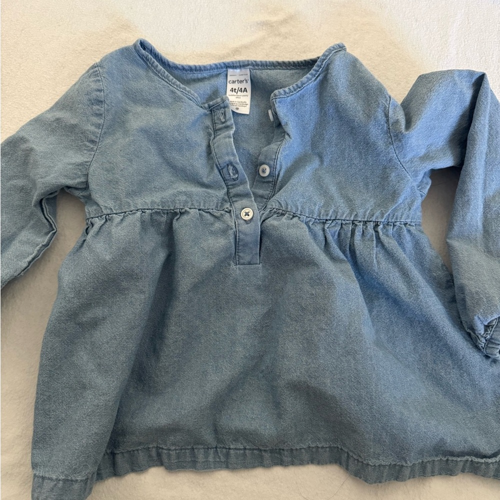 Carter's Chambray Blue Toddler Button-Front Top